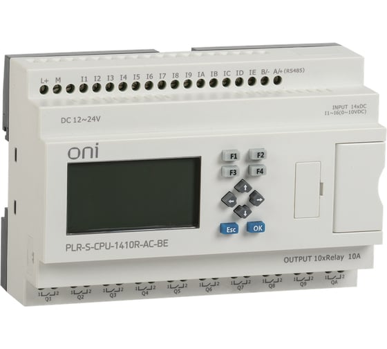 Логическое реле ONI PLR-S. CPU1410R 220В AC с экраном PLR-S-CPU-1410R-AC-BE