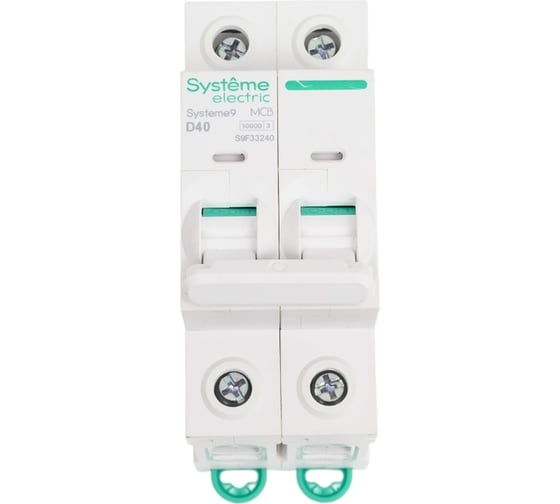 Автоматический выключатель (АВ) Systeme Electric Systeme9 хар-ка D, 40 A, 2 P, 10 kA, 400 В S9F33240 1