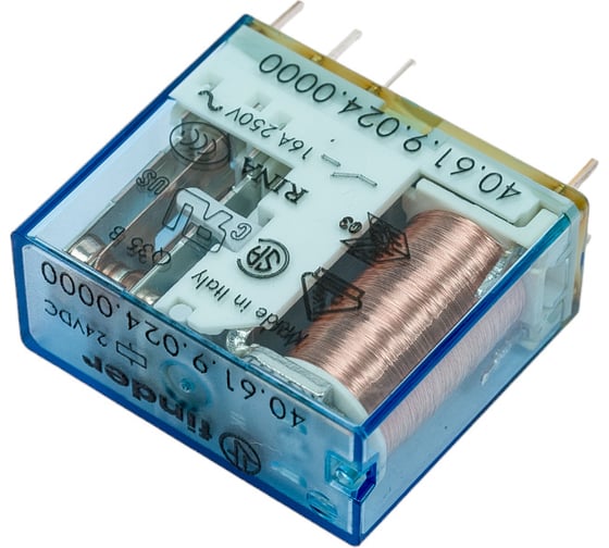 Миниатюрное реле Finder 1 перекидной контакт 16А, = 24В DC, 406190240000