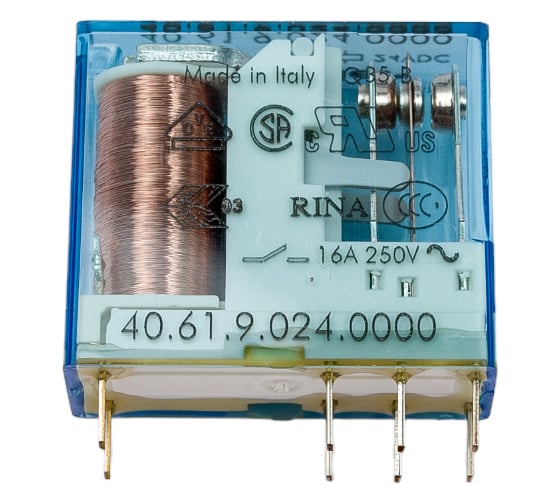 Миниатюрное реле Finder 1 перекидной контакт 16А, = 24В DC, 406190240000