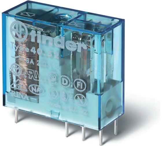 Миниатюрное реле Finder 2 перекидных контакта 8А, = 24В DC, - герметичное, 405290240001