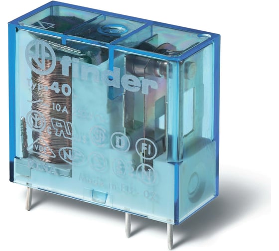 Миниатюрное реле Finder 1 перекидной контакт 10А, = 110В DC, 405191100000 1