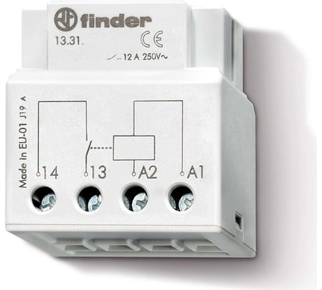 Промежуточное реле Finder для установки в монт. коробку, 1 но конт. 12а, 230в Ac, 133182304300