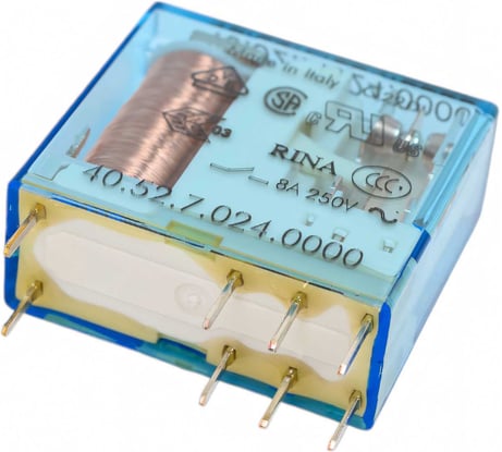 Миниатюрное реле Finder 2 перекидных контакта 8А, = 24В Чувст. пост. тока, 405270240000