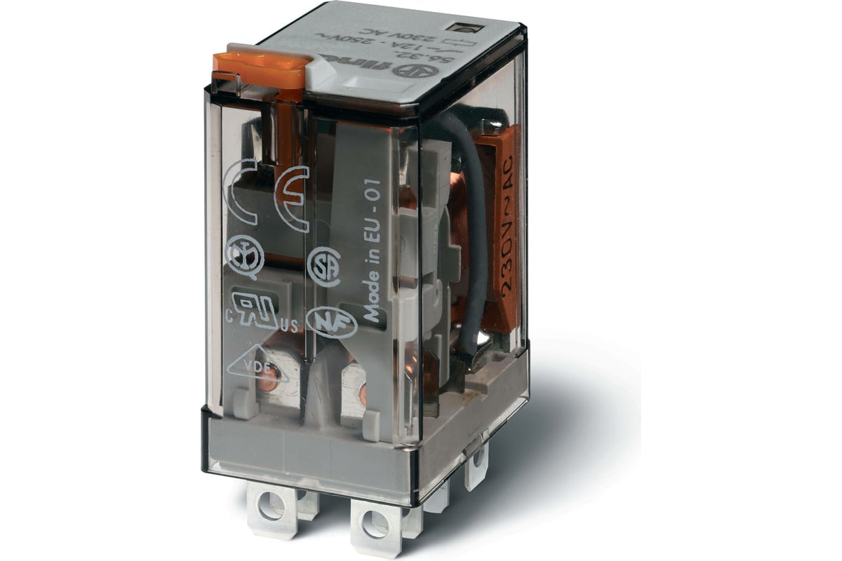 Миниатюрное силовое реле Finder 2 перекидных контакта 12А, 24В AC ...