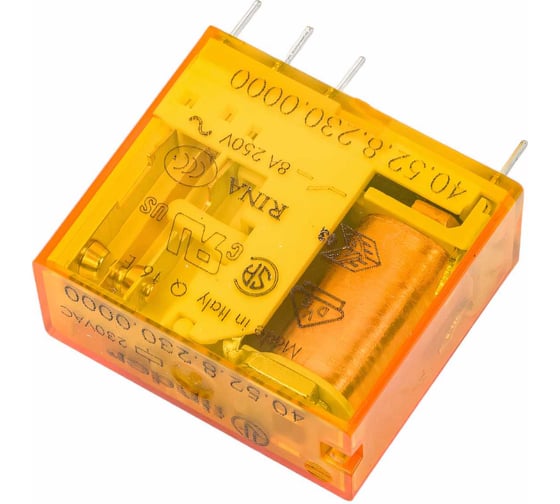 Миниатюрное реле Finder 2 перекидных контакта 8А, 230В AC, 405282300000