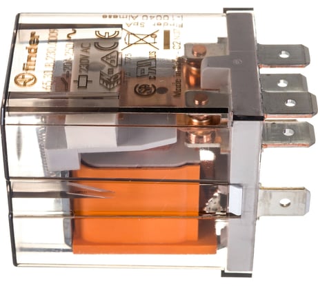 Силовое реле Finder 1НО + 1НЗ 20А, 230В AC, подключение через Faston, 653182300009