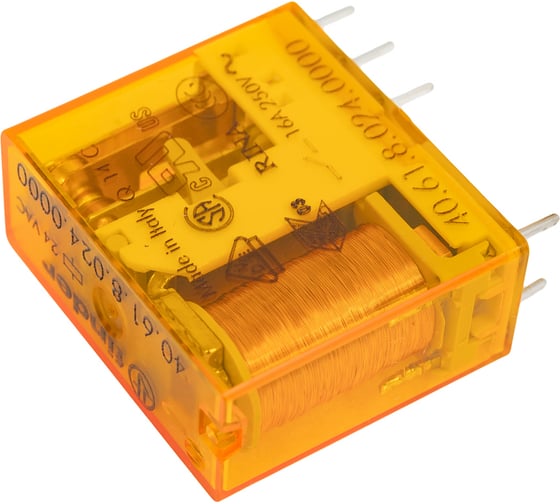 Миниатюрное реле Finder 1 перекидной контакт 16А, 24В AC, 406180240000