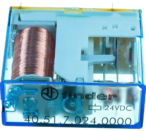 Миниатюрное реле Finder 1 перекидной контакт 10А, = 24В Чувст. пост. тока, 405170240000