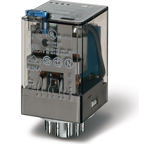 Универсальное реле Finder 3 CO конт. 10а, = 220в Dc, 11 пин разъем, 601392200040PAS 1