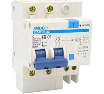 Дифференциальный автоматический выключатель ANDELI DZ47LE-32 2P 32A 100mA тип S х-ка С ADL02-039