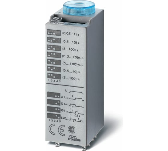 Миниатюрное съемное реле времени Finder функц: Ai, Di, gi, sW, 2 CO конт. 10а, 850200240000 1