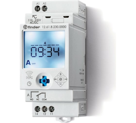 Цифровое недельное реле времени Finder c nfc, 1 CO конт. 16а, = 110-230b Ac/Dc, 126182300000