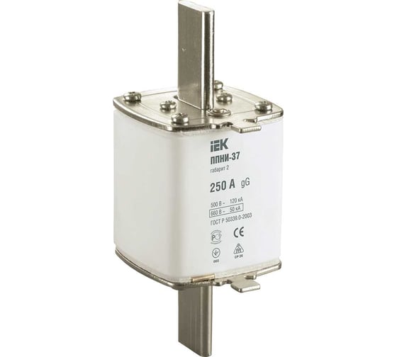 Плавкая вставка предохранителя IEK ППНИ-37, габарит 2, 250А DPP40-250