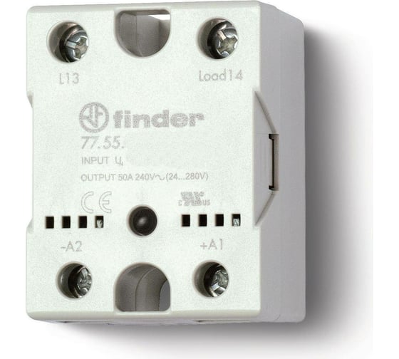 Твердотельное реле Finder выход 50а, 24…240в ас, питание 24в Dc  функц "включ.при пересеч, 775590248250