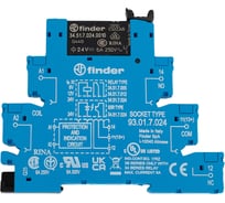 Интерфейсный модуль реле Finder 1 CO конт. 6а, = 24в чувст. пост. тока, винт. зажимы, 385170240050