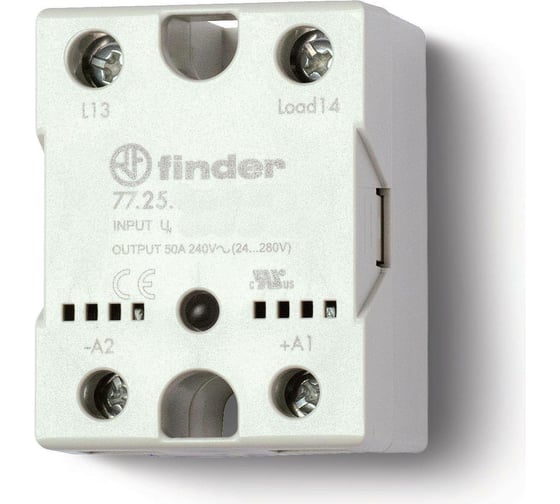 Твердотельное реле Finder выход 25а, 24…240в ас, питание 230в Ac функц "включ.при пер, 772582308250PAS