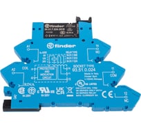 Интерфейсный модуль реле Finder, 1 CO конт. 6а /= 24в Ac/Dc, пруж. зажимы, 386100240060
