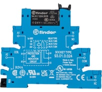 Интерфейсный модуль реле Finder 1 CO конт. 6а, /= 24в Ac/Dc, винт. зажимы, 385100240060