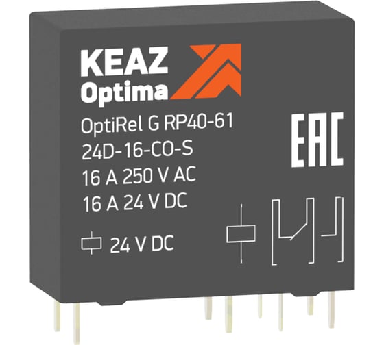 Реле промежуточное КЭАЗ OptiRel G RP40-61-24D-16-NO-S 281037