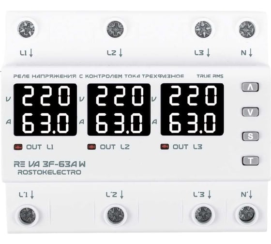 Реле напряжения ROSTOKELECTRO RE VA3F-63A W 46-602