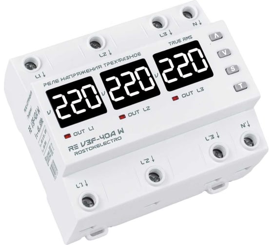 Реле напряжения ROSTOKELECTRO RE V3F-40A W 46-589
