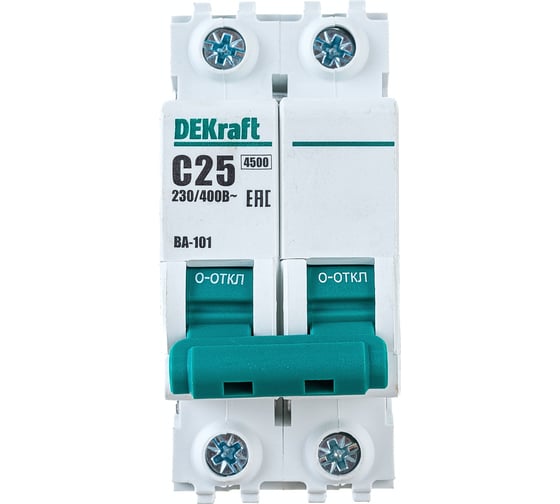 Автоматический модульный выключатель DEKraft 2п C 25А 4.5кА ВА-101 11068DEK 1