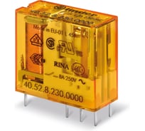 Набор реле FINDER 405280240000 10шт; универсальное электромеханическое реле; монтаж на печатную плату или в розетку; выводы с шагом 5мм; 2CO 8A; контакты AgNi; катушка 24В AC; степень защиты RTII 405280240000V10