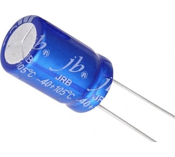 Конденсатор электролитический JB Capacitors (10шт.) 2200мкФ, 10В, 105C, 10x20 / P:5 мм, JRB1A222M05001000200000B-50 (10) 1