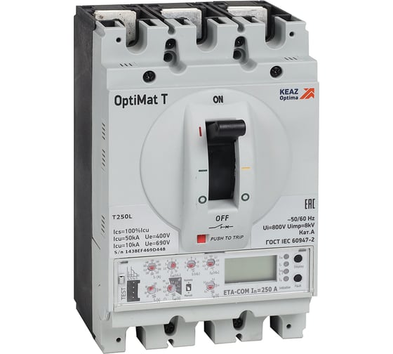 Выключатель автоматический КЭАЗ OptiMat T250M ETA 250A 3P 356096 1