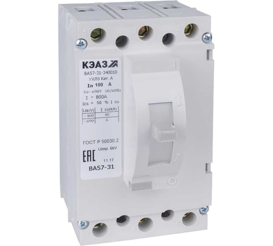 Выключатель автоматический КЭАЗ ВА57-31-330010-31,5А-400-690AC-УХЛ3 108408 1