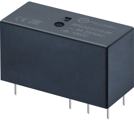 Низкопрофильное герметичное реле Релеон 2 перекидных контакта 8А;= 12В DC; RP352901200