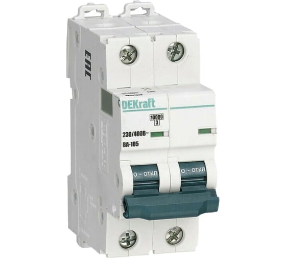 Автоматический выключатель DEKraft 2p 1a характеристика b ва-105 10ка 13112DEK 6 шт 4650070550262 1