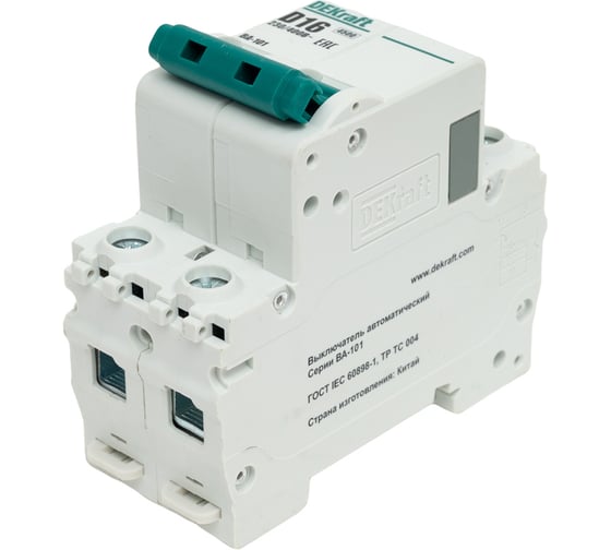 Автоматический выключатель DEKraft ВА101-2Р-016А-D 11114DEK 6 шт 4620007062281 1
