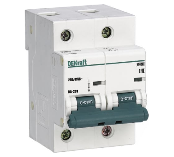 Автоматический выключатель DEKraft ВА201-2Р-080А-D 13017DEK 6 шт 4620007063226 1