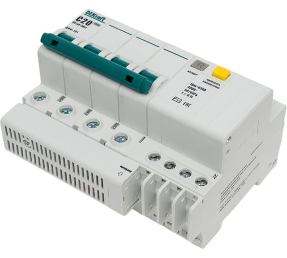 Дифференциальный автомат Dekraft ДИФ101-4Р-020А-030-C 15021DEK 2 шт 4620007065121 1