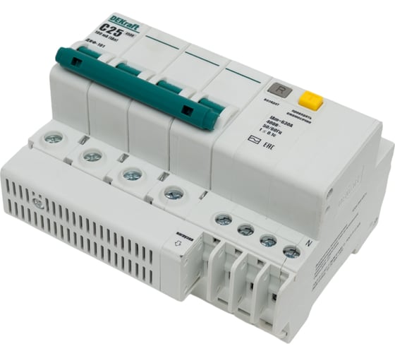 Дифференциальный автомат Dekraft ДИФ101-4Р-025А-100-C 15031DEK 2 шт 4620007065183 1