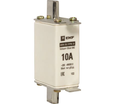 Плавкая вставка EKF ППН-33 100/10А габарит 00С fus-33/100/10