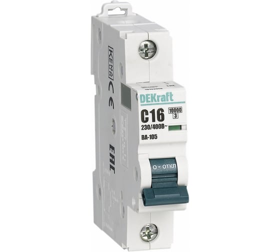 Автоматический выключатель Dekraft ВА105-1P-020A-D 13202DEK 12 шт 4650070552068 1