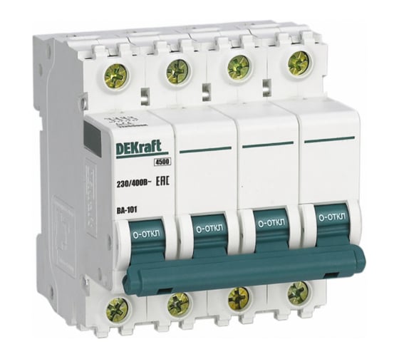 Автоматический выключатель Dekraft ВА101-4Р-008А-B 11279DEK 3 шт 4650070553348 1