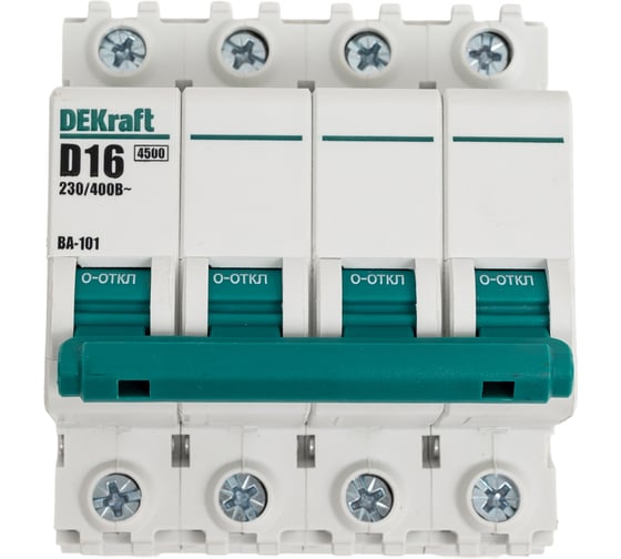 Автоматический выключатель Dekraft ВА101-4Р-016А-D 11138DEK 3 шт 4620007062762 1
