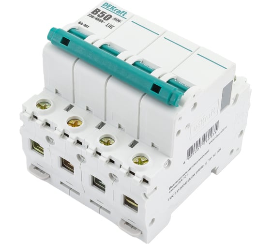 Автоматический выключатель Dekraft ВА101-4Р-050А-B 11047DEK 3 шт 4620007060942 1