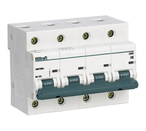 Автоматический выключатель Dekraft ВА201-4Р-100А-C 13012DEK 3 шт 4620007063127 1