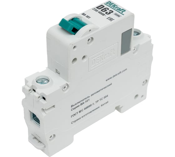 Автоматический выключатель DEKraft ВА101-1Р-063А-D 11108DEK 12 шт 4620007062168 1