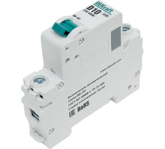 Автоматический выключатель DEKraft ВА101-1Р-010А-D 11101DEK 12 шт 4620007062021 1