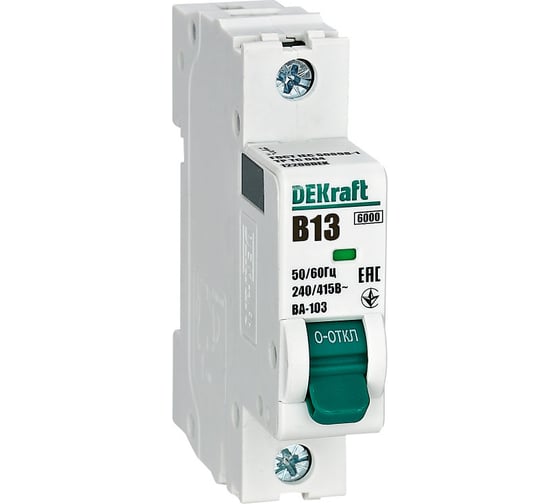 Автоматический выключатель DEKraft 1Р 13А характеристика B ВА-103 6кА нов. 12208DEK 12 шт 4680409035979 1
