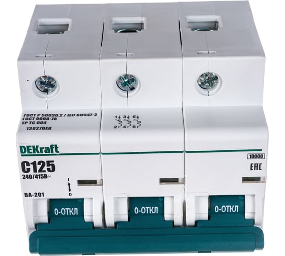 Выключатель автоматический модульный Systeme Electric ( Schneider Electric) 3п C 125А 10кА ВА-201 13027DEK 4 шт 4610007509985 1