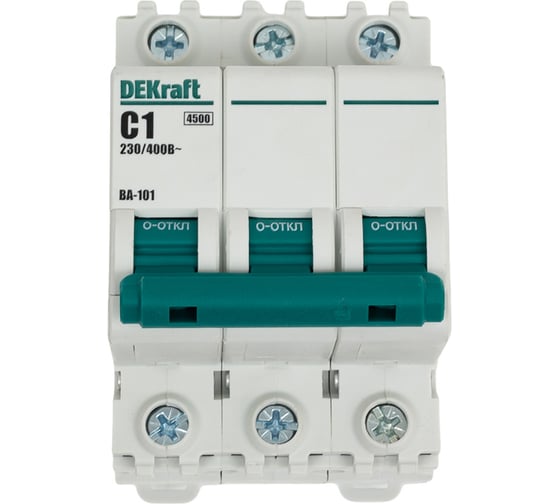 Автоматический выключатель DEKraft ВА101-3Р-001А-C 11073DEK 4 шт 4620007061468 1