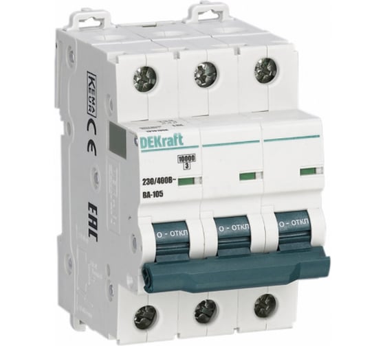 Автоматический выключатель DEKraft ВА105-3P-004A-C 13174DEK 4 шт 4650070551504 1