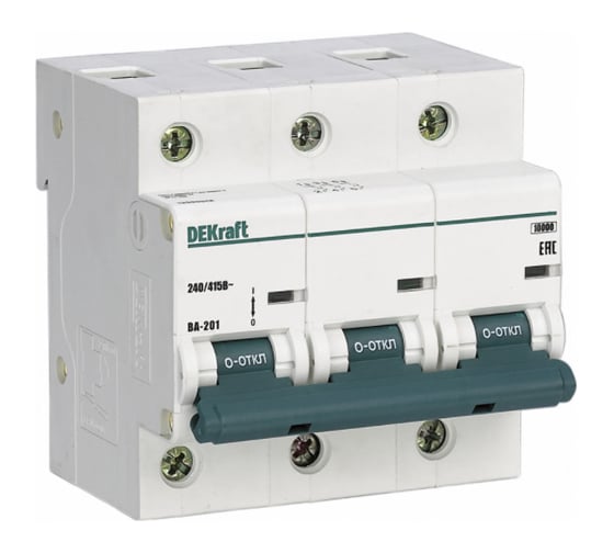 Автоматический выключатель DEKraft ВА201-3P-125A-D 13031DEK 4 шт 4620007068351 1